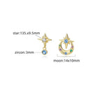 Sterling Silver Star & Moon Zircon Jewelry Set