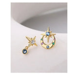 Sterling Silver Star & Moon Zircon Jewelry Set