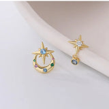 Sterling Silver Star & Moon Zircon Jewelry Set