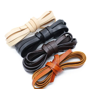 1/2m Flat Cow Leather Cords Bracelet Jewelry Vintage Brown Leather Rope Cord