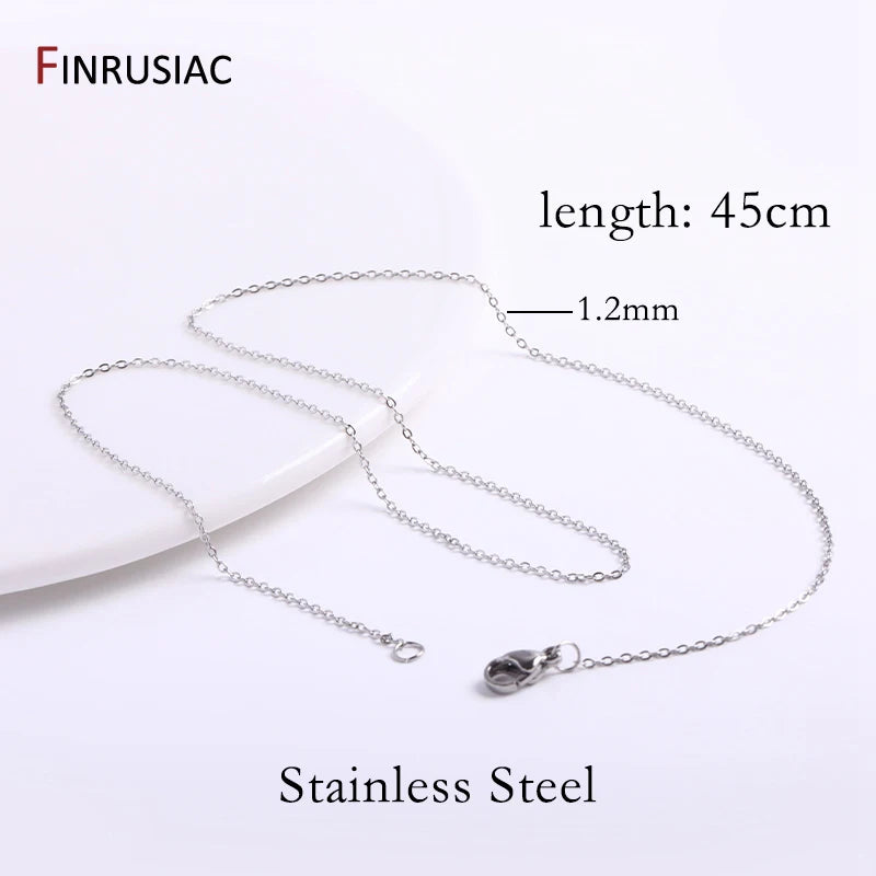 Stainless Steel O-Shape Necklace Chains 1.2mm/1.5mm
