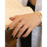 1.2mm 925 Sterling Silver Irregular Surface Rings Women Fine Jewelry