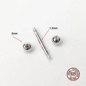 1.2mm 925 Sterling Silver Lip Nipple Ring Piercing