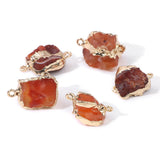 Double Hole Stone Pendants Natural Quartzs Crystal Charm for Jewelry Making