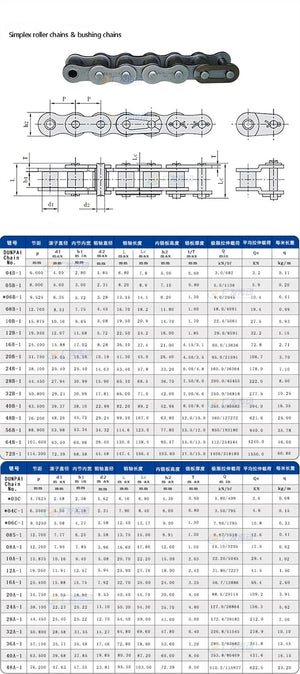 Double Row Full Buckle Drive Roller Chain Carbon Steel Industrial Buckle