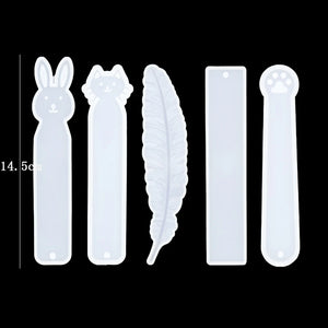 Rectangle Bookmark Silicone Mold Feather Casting Mould DIY Epoxy Resin Craft
