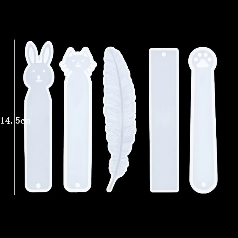 Rectangle Bookmark Silicone Mold Feather Casting Mould DIY Epoxy Resin Craft