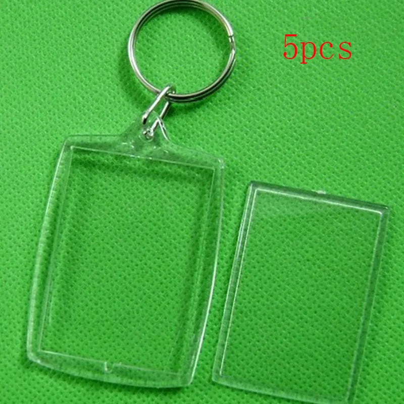 Acrylic Insert Photo Frame Keychain DIY Split Ring Key Chain Rectangle
