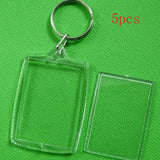 Acrylic Insert Photo Frame Keychain DIY Split Ring Key Chain Rectangle