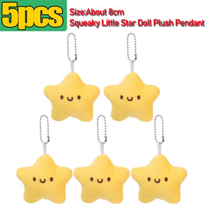 Yellow Plush Star Keychain Funny Bag Doll Key Ring