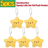 Yellow Plush Star Keychain Funny Bag Doll Key Ring