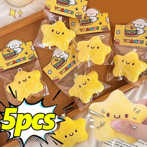 Yellow Plush Star Keychain Funny Bag Doll Key Ring