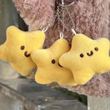 Yellow Plush Star Keychain Funny Bag Doll Key Ring