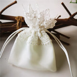 Lace Jewelry Gift Bags Burlap Drawstring Pouch Wedding Gift Organza Bag