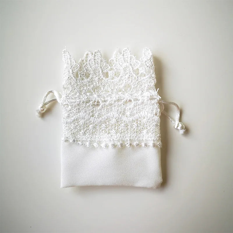 Lace Jewelry Gift Bags Burlap Drawstring Pouch Wedding Gift Organza Bag