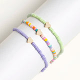 Bohemian Style Heart Anklet Bracelet Set for Women