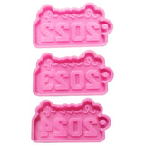 3 Pcs Year Keychain UV Crystal Epoxy Mold Pendant Ornaments Resin Silicone Mould