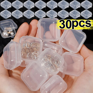 Mini Plastic Storage Box Clear Earrings Jewelry Case