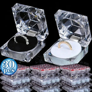 Acrylic Crystal Ring Boxes Storage Display Box Organizer