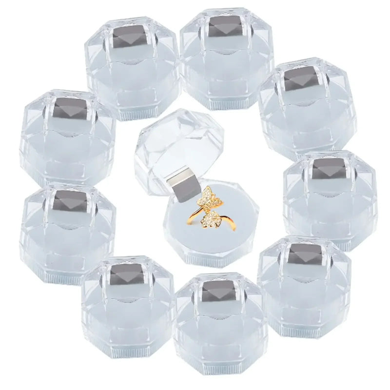 Acrylic Crystal Ring Boxes Storage Display Box Organizer