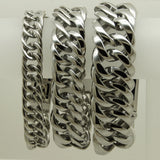 Men's Stainless Steel Link Chain Bracelet - 1.35cm Width