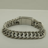 Men's Stainless Steel Link Chain Bracelet - 1.35cm Width