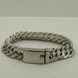 Men's Stainless Steel Link Chain Bracelet - 1.35cm Width