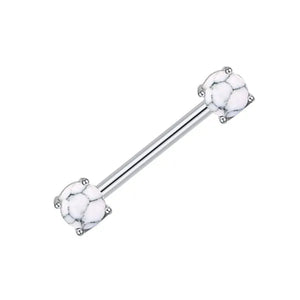 Sexy Turquoise Opal Stone Nipple Bar 14G Nipple Piercing Ring