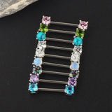 Sexy Turquoise Opal Stone Nipple Bar 14G Nipple Piercing Ring