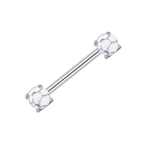 Sexy Turquoise Opal Stone Nipple Bar 14G Nipple Piercing Ring