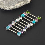Sexy Turquoise Opal Stone Nipple Bar 14G Nipple Piercing Ring