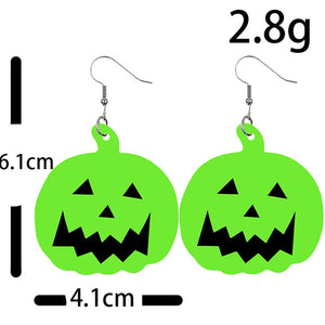 Halloween Luminous Earrings Fluorescent Prop for Girls Ghost Witch Pumpkin Party