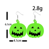 Halloween Luminous Earrings Fluorescent Prop for Girls Ghost Witch Pumpkin Party