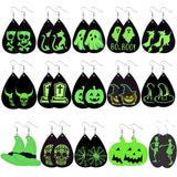Halloween Luminous Earrings Fluorescent Prop for Girls Ghost Witch Pumpkin Party