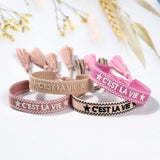 1.3cm Hand Embroidered Wrist Band Tassel Bracelet Women Jewelry