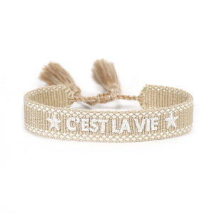 1.3cm Hand Embroidered Wrist Band Tassel Bracelet Women Jewelry
