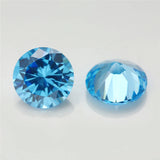 1~3mm AAAAA CZ Stone Round Cut Middle SeaBlue Synthetic Gems Zirconia