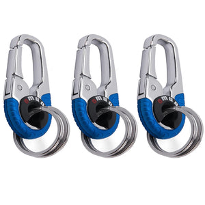 Car Keychain Stainless Steel Buckle Double Ring Auto Key Chain Keyring