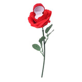 Velvet Rose Flower Ring Box Romantic Red Rose Jewelry Display Holder