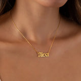 Family Name Necklace Personalized Jewelry Old English Filled Choker