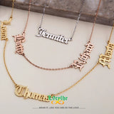 Family Name Necklace Personalized Jewelry Old English Filled Choker