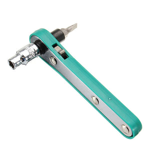 1/4 Ratchet Wrench Spanner 6 Sockets 10 Bits Professional Tools Nut Screw