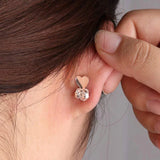 Double Love Heart Stud Earring Lifters - Adjustable Ear Lobe Support