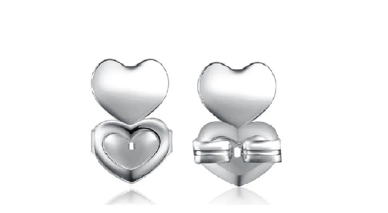 Double Love Heart Stud Earring Lifters - Adjustable Ear Lobe Support