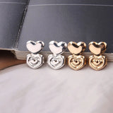 Double Love Heart Stud Earring Lifters - Adjustable Ear Lobe Support