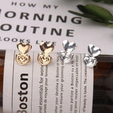 Double Love Heart Stud Earring Lifters - Adjustable Ear Lobe Support