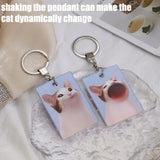 Acrylic Cartoon Cat Keychain Transparent Holographic Key Chains