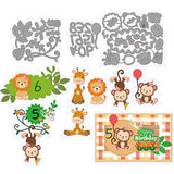 Animal Theme Die Cutting Giraffe Monkey Lion Metal Template for Card Making