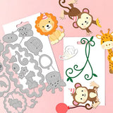 Animal Theme Die Cutting Giraffe Monkey Lion Metal Template for Card Making