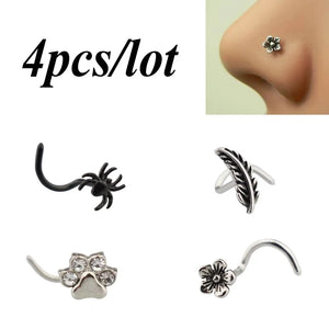 Copper Nose Stud Piercing Set Stainless Steel Nariz Rings 20G